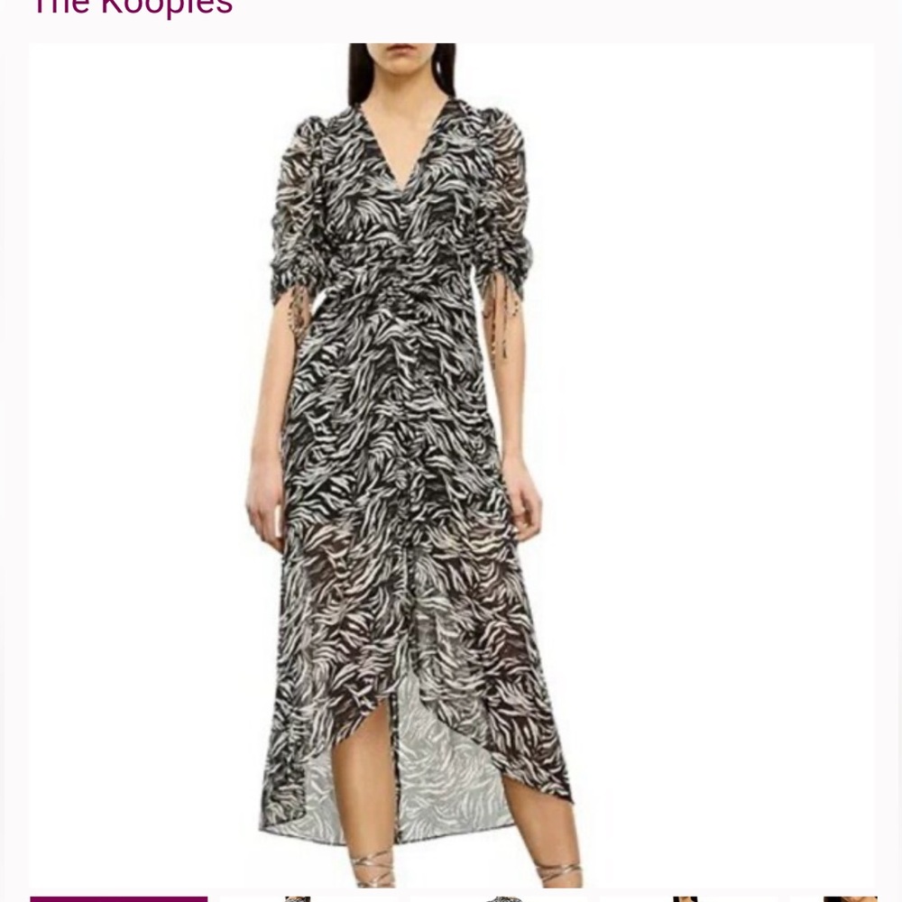 Kooples Black and White Zebra Print Dress EU size 2